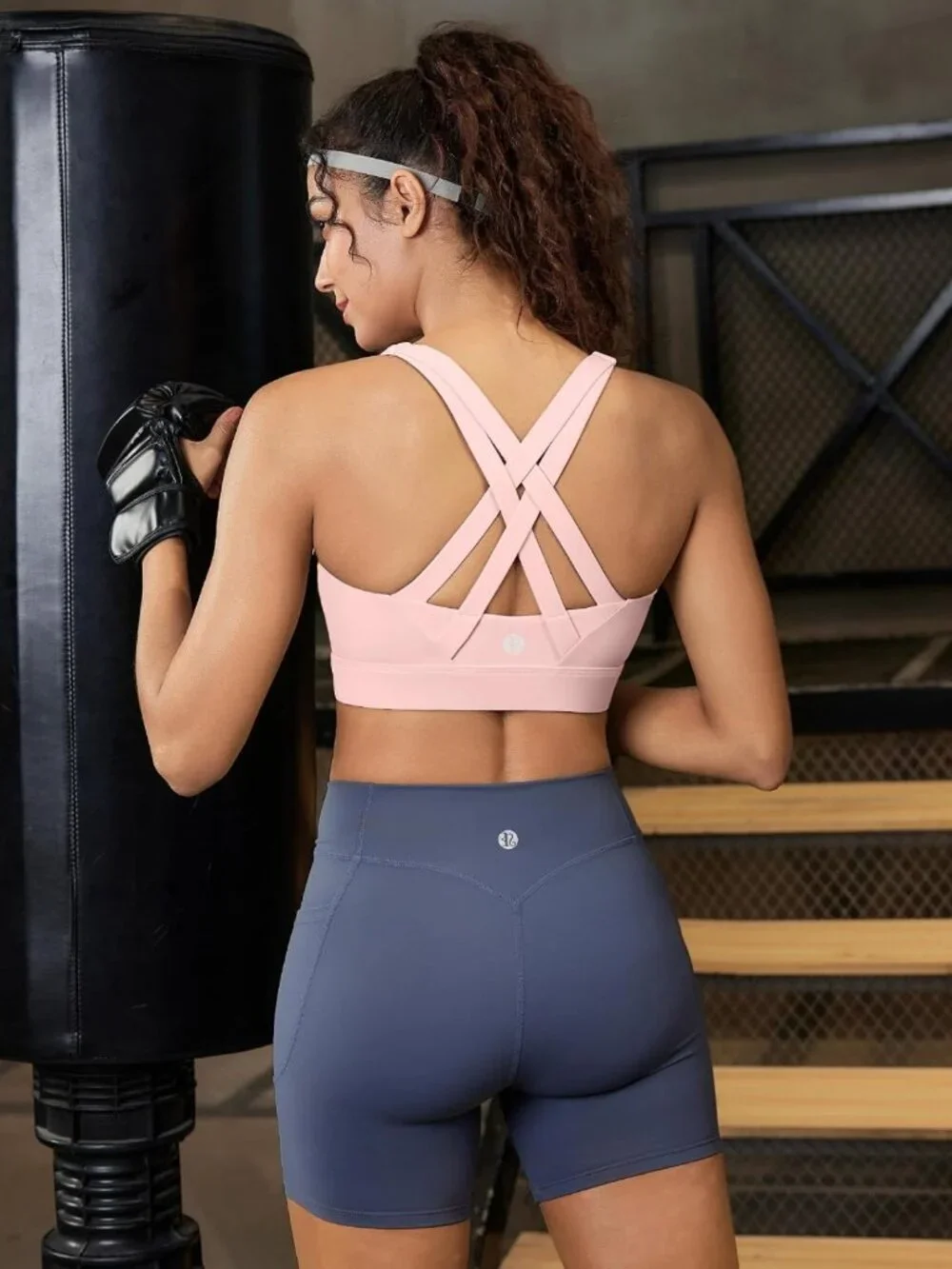 High Support Sports Bra for Women | Strappy High Impact Running Bra with Pads